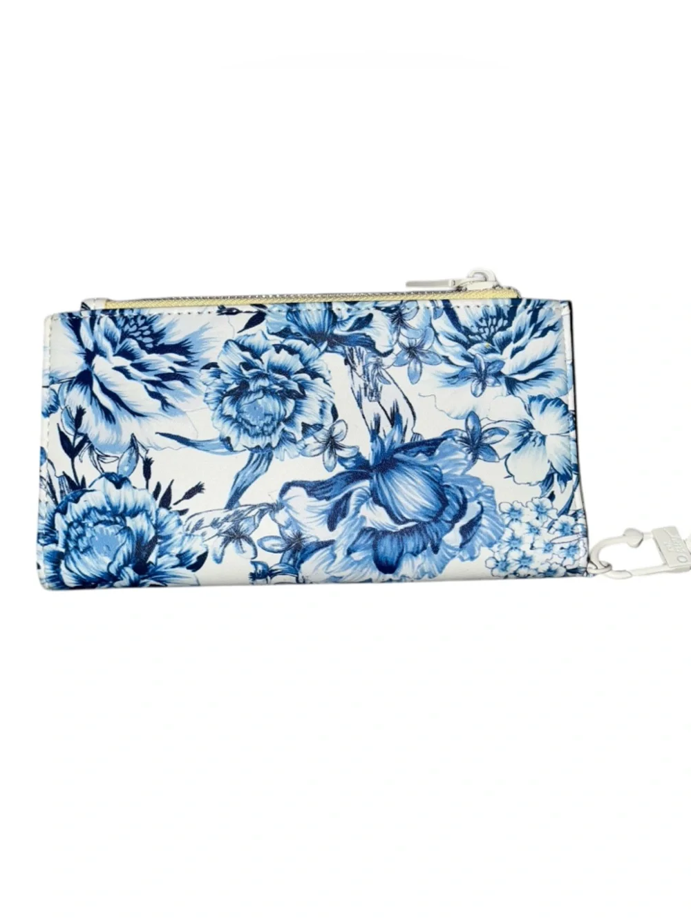 Betsey Johnson XOPIXIE Blue Floral & Yellow Zipper Wallet Wristlet Boho Chic